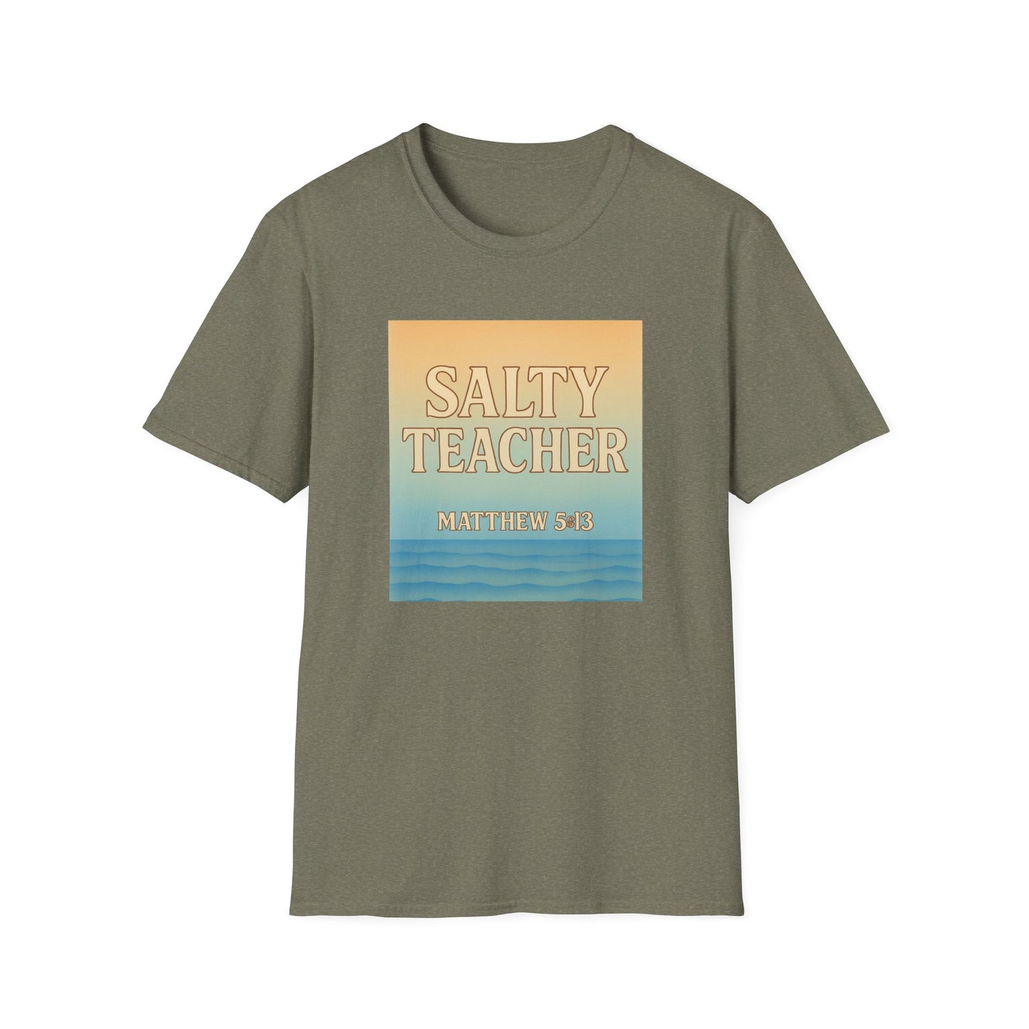 Salty Teacher Graphic Tee, Unisex Softstyle T-Shirt for Educators, Teacher Appreciation Gift, Coastal Vibe Shirt, Inspirational Apparel