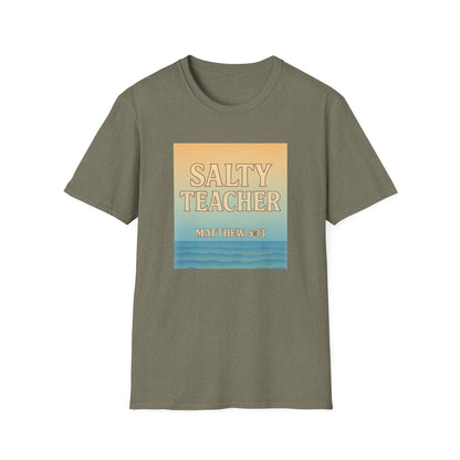 Salty Teacher Graphic Tee, Unisex Softstyle T-Shirt for Educators, Teacher Appreciation Gift, Coastal Vibe Shirt, Inspirational Apparel