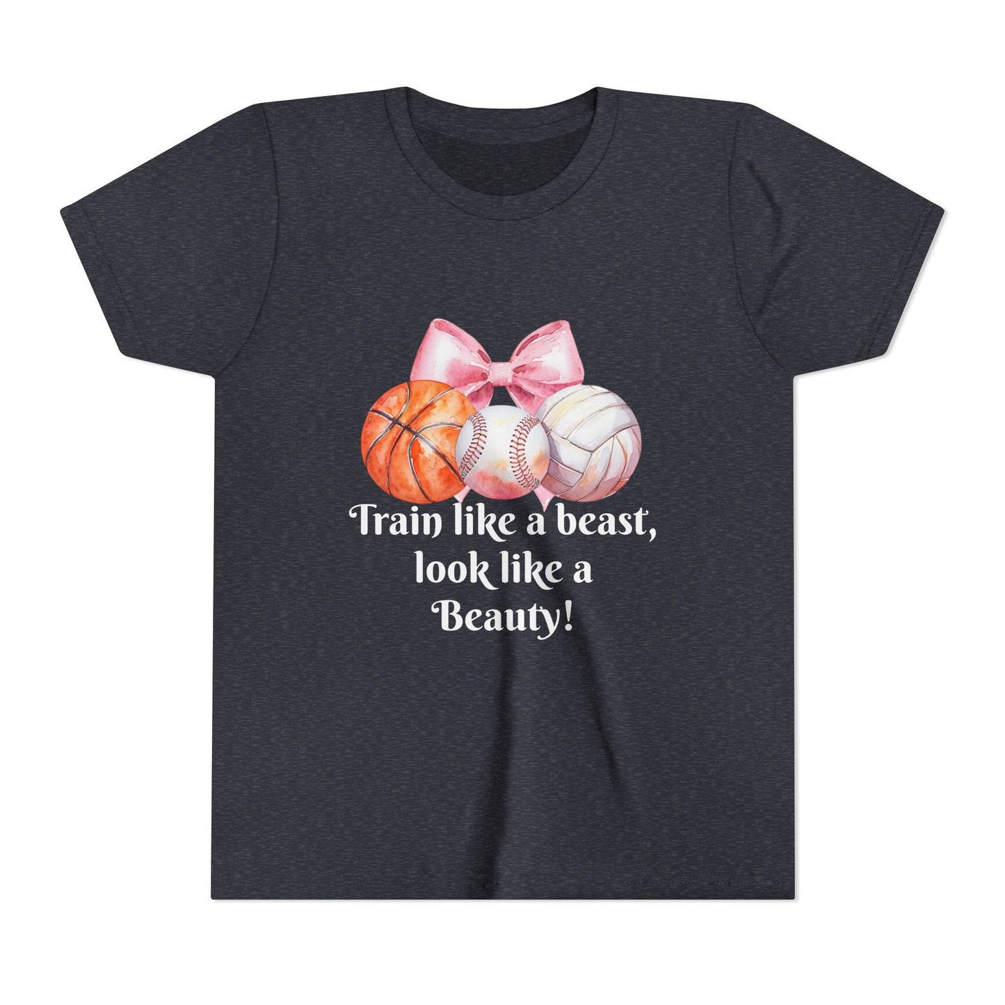Train Like a Beast Youth Tee, Motivational Sports Tee, Kids Workout Shirt, Athletic Wear, Gifts for Young Athletes, Back to School