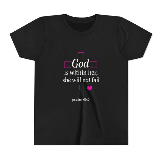 Christian Faith Youth Tee, Inspirational Shirt, Cross Design, Heart Graphic Tee, Gift for Teens, Religious Apparel