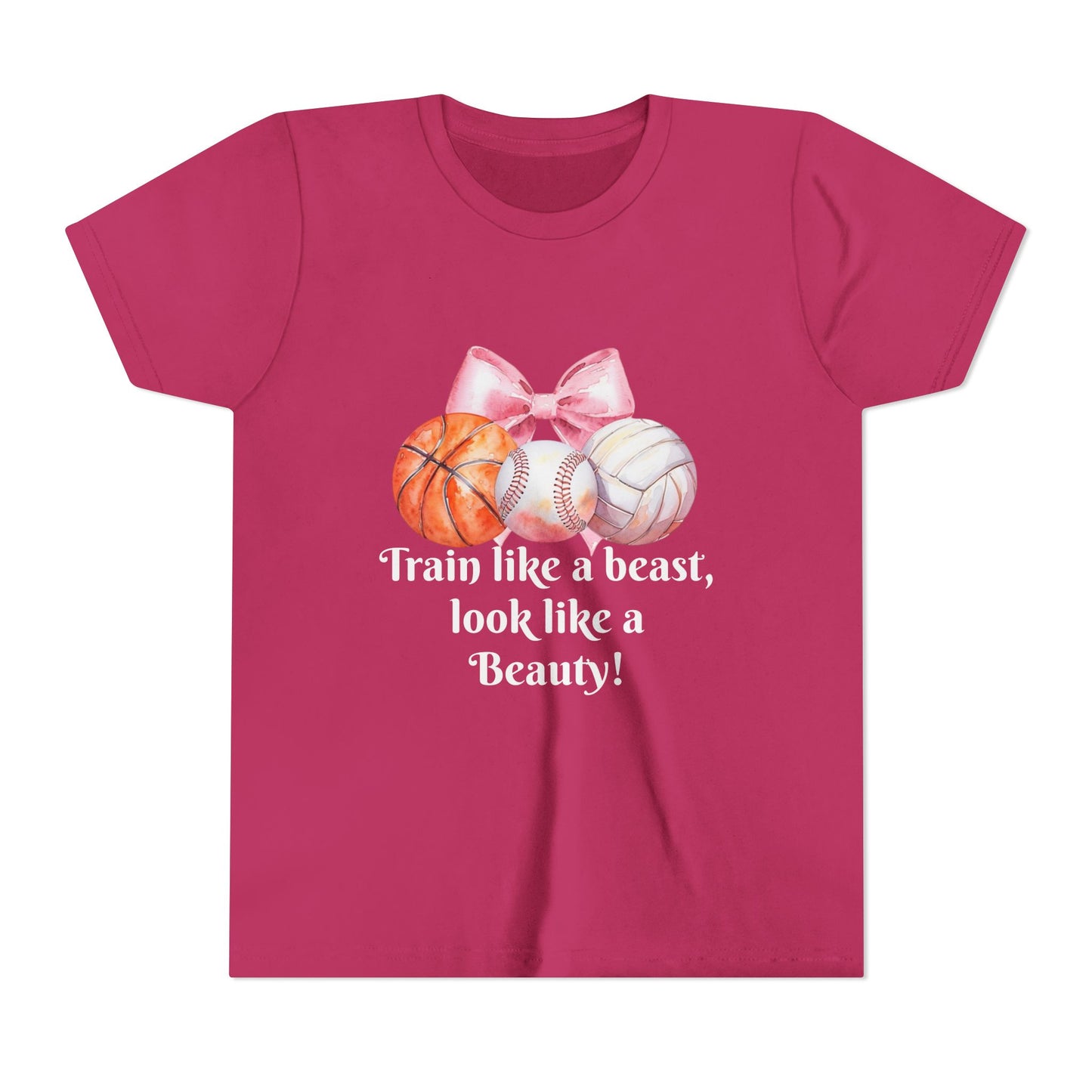 Train Like a Beast Youth Tee, Motivational Sports Tee, Kids Workout Shirt, Athletic Wear, Gifts for Young Athletes, Back to School