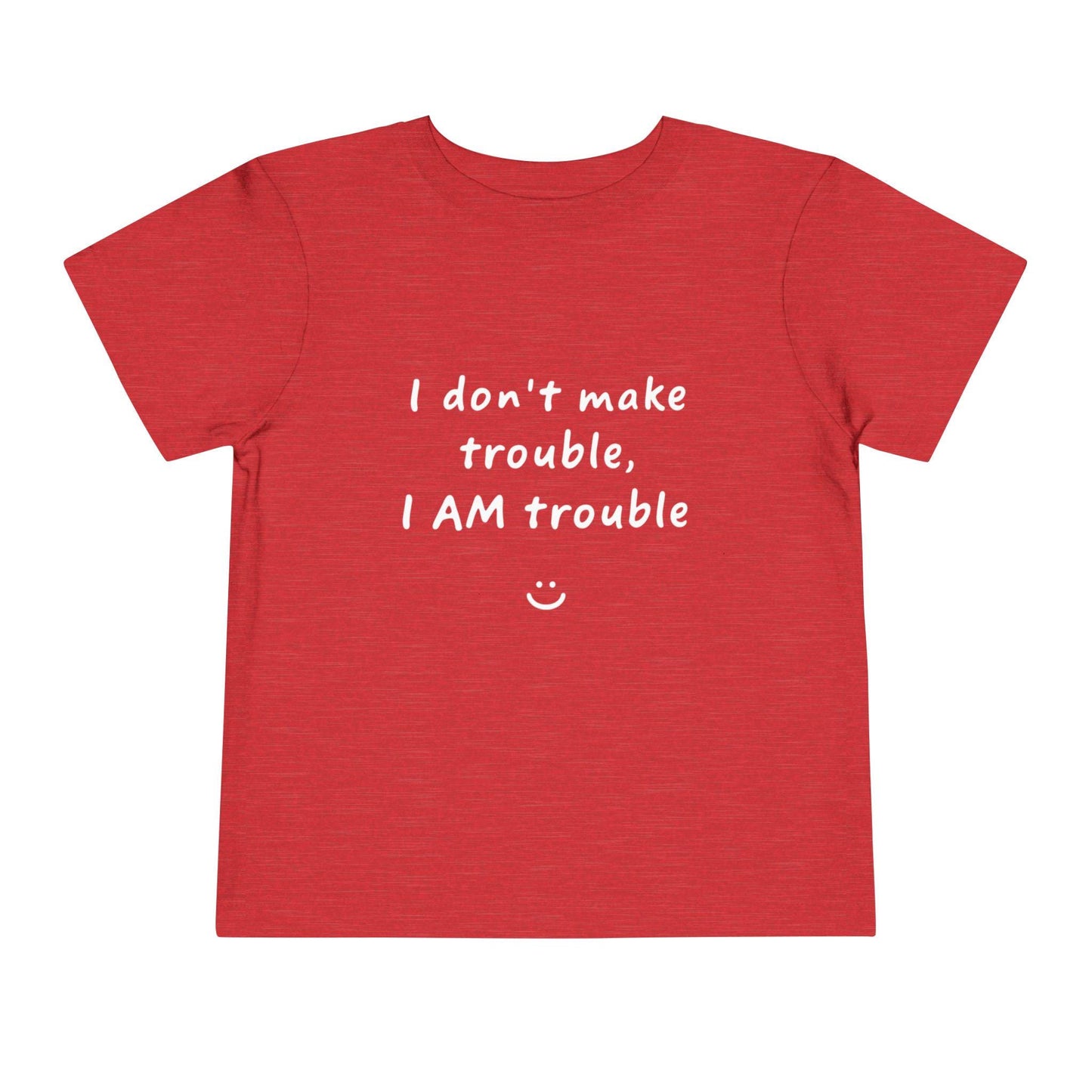 Toddler Trouble Tee - Fun Short Sleeve Shirt, Kids Casual Top, Birthday Gift, Playdate Apparel, Cute Slogan Tee