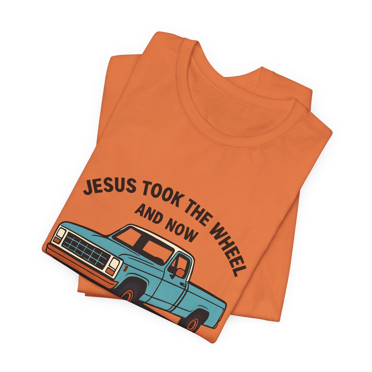 Jesus Took the Wheel Tee, Funny Christian Shirt, Shotgun Humor T-Shirt, Gift for Car Lovers, Casual Faith-Based Apparel