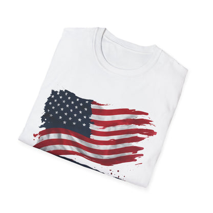 Patriotic Unisex T-Shirt with American Flag Design - Perfect for Independence Day, Memorial Day, Summer Picnics, Casual Wear, Gifts