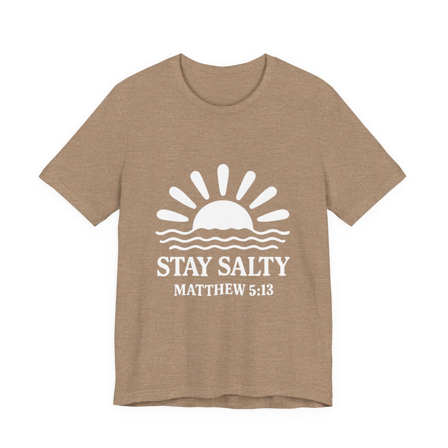 Stay Salty Unisex Short Sleeve Tee - Perfect for Beach Days, Casual Outings, Gifts, Summer Vibes, Bible Verse Apparel