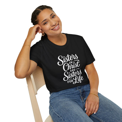 Sisters in Christ T-Shirt, Christian Apparel, Faith-Based Gift, Unisex Softstyle Tee, Sisterhood Celebration Top