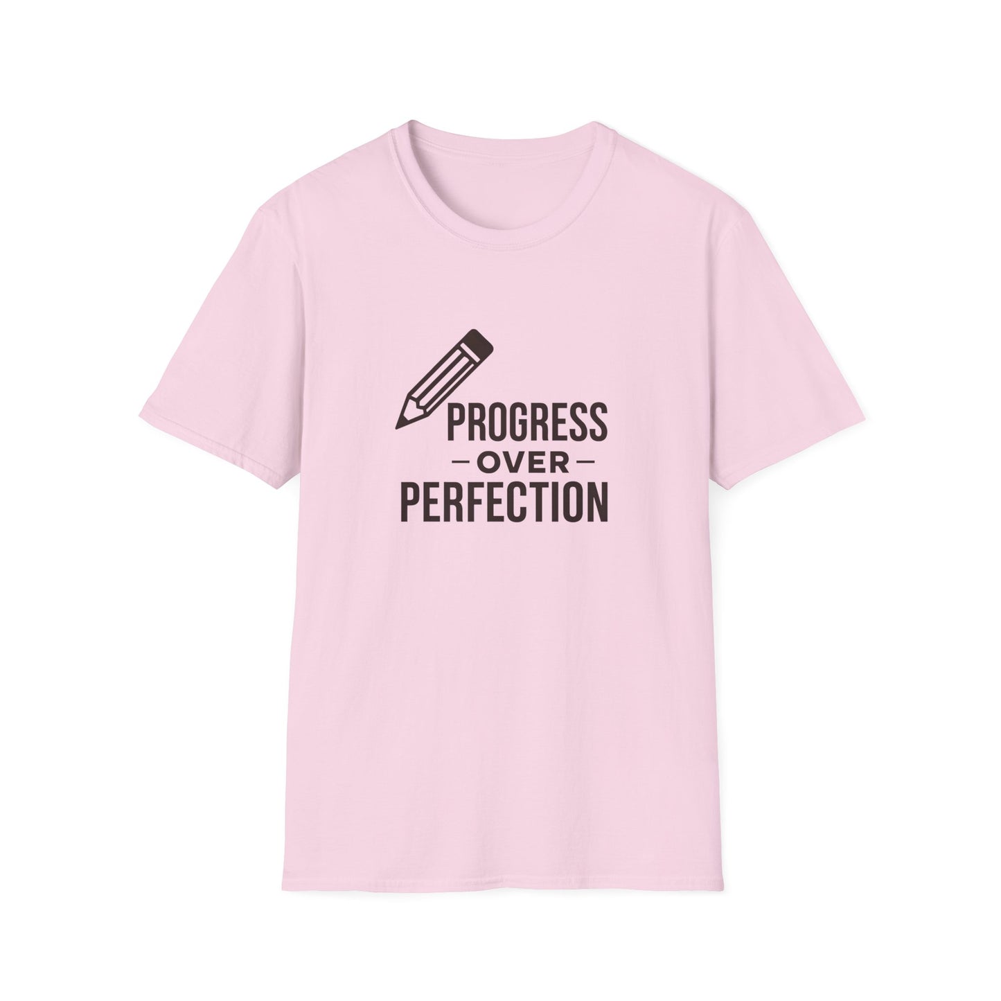 Progress Over Perfection Unisex Softstyle T-Shirt, Motivational Tee, Casual Wear, Gift for Students, Birthday, Self-Care