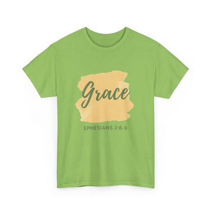 Inspiring Unisex Heavy Cotton Tee - Grace Ephesians 2:8-9, Christian Apparel, Faith-Based Gift, Everyday Wear, Relaxed Fit Tee