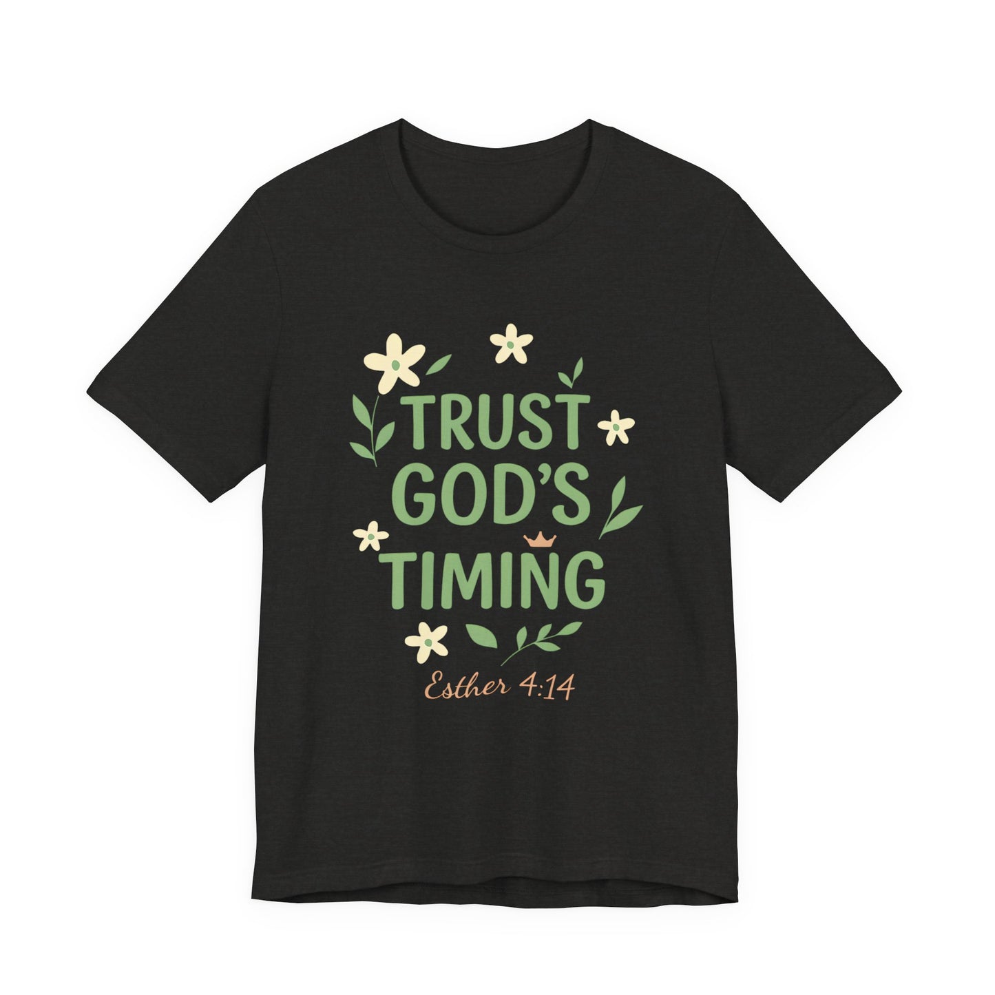 Trust God's Timing Tee, Inspirational Short Sleeve Shirt, Faith-Based Apparel, Gift for Believers, Bible Verse Tee, Everyday Wear