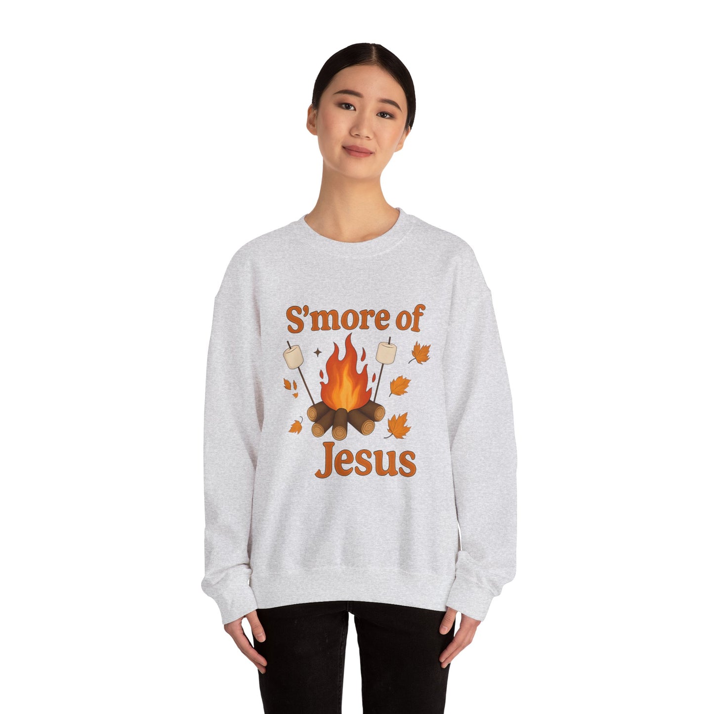 Cozy Autumn Crewneck Sweatshirt - S'more of Jesus, Fall Fashion, Religious Gift, Christian Apparel, Harvest Celebration, Thanksgiving
