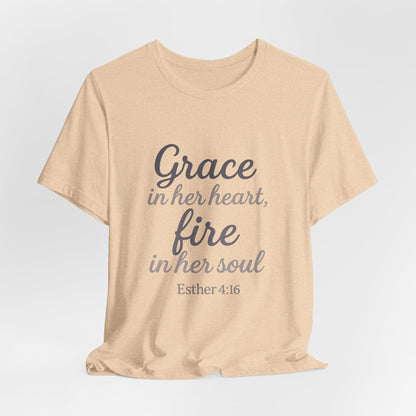 Grace in Her Heart Fire in Her Soul Tee | Inspirational Unisex Jersey Shirt for Women, Motivational Gift, Christian Apparel, [...]