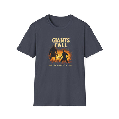 Giants Fall T-Shirt – 1 Samuel 17:45 Christian Faith Tee