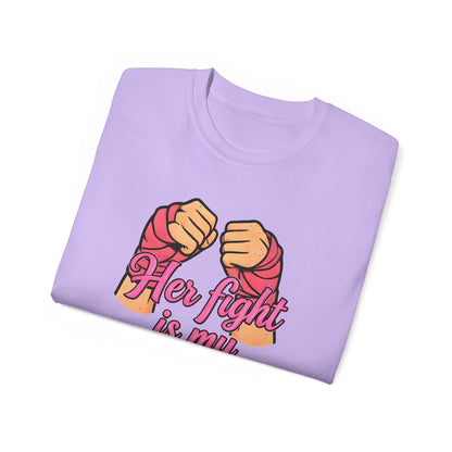 Inspirational Fight Tee | Unisex Ultra Cotton Shirt for Cancer Awareness, Gift for Fighters, Motivational Apparel, Pink Ribbon Support