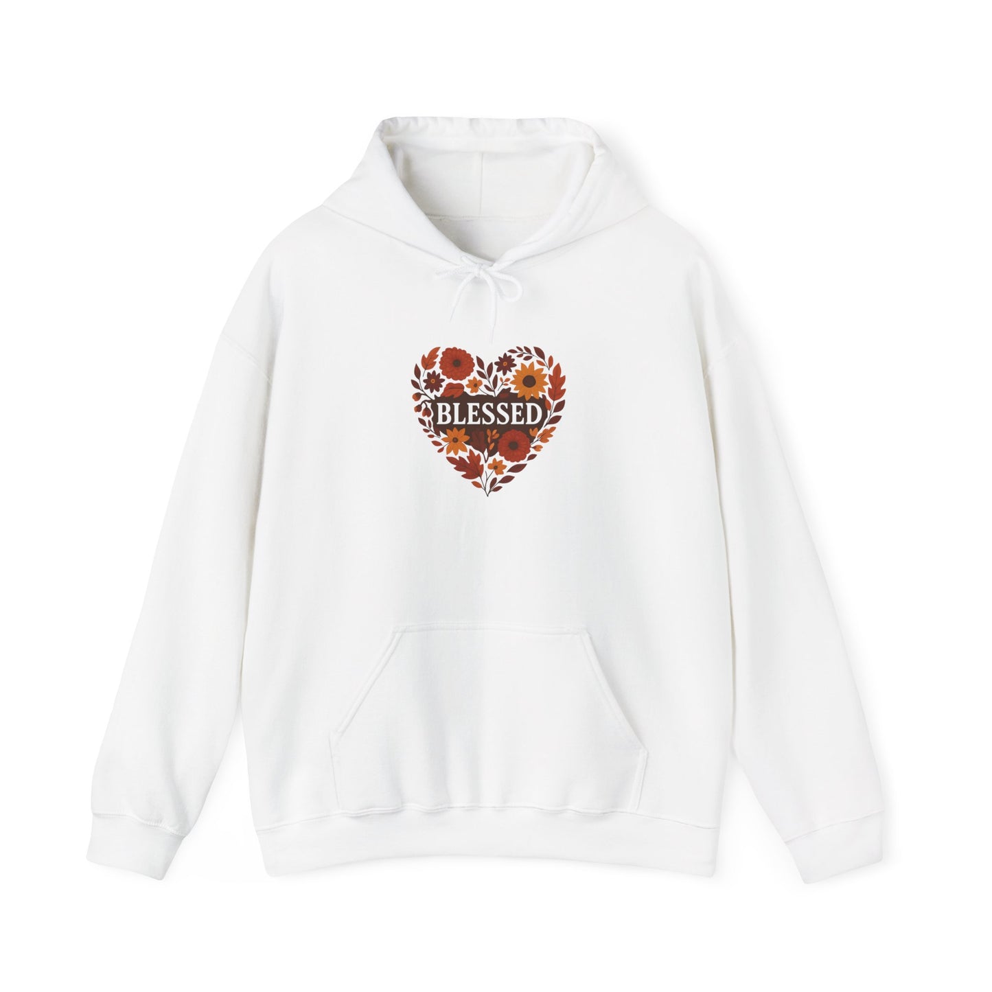 Blessed Floral Heart Hoodie - Cozy Unisex Sweatshirt for Gratitude, Perfect for Gifts, Holidays, or Everyday Wear