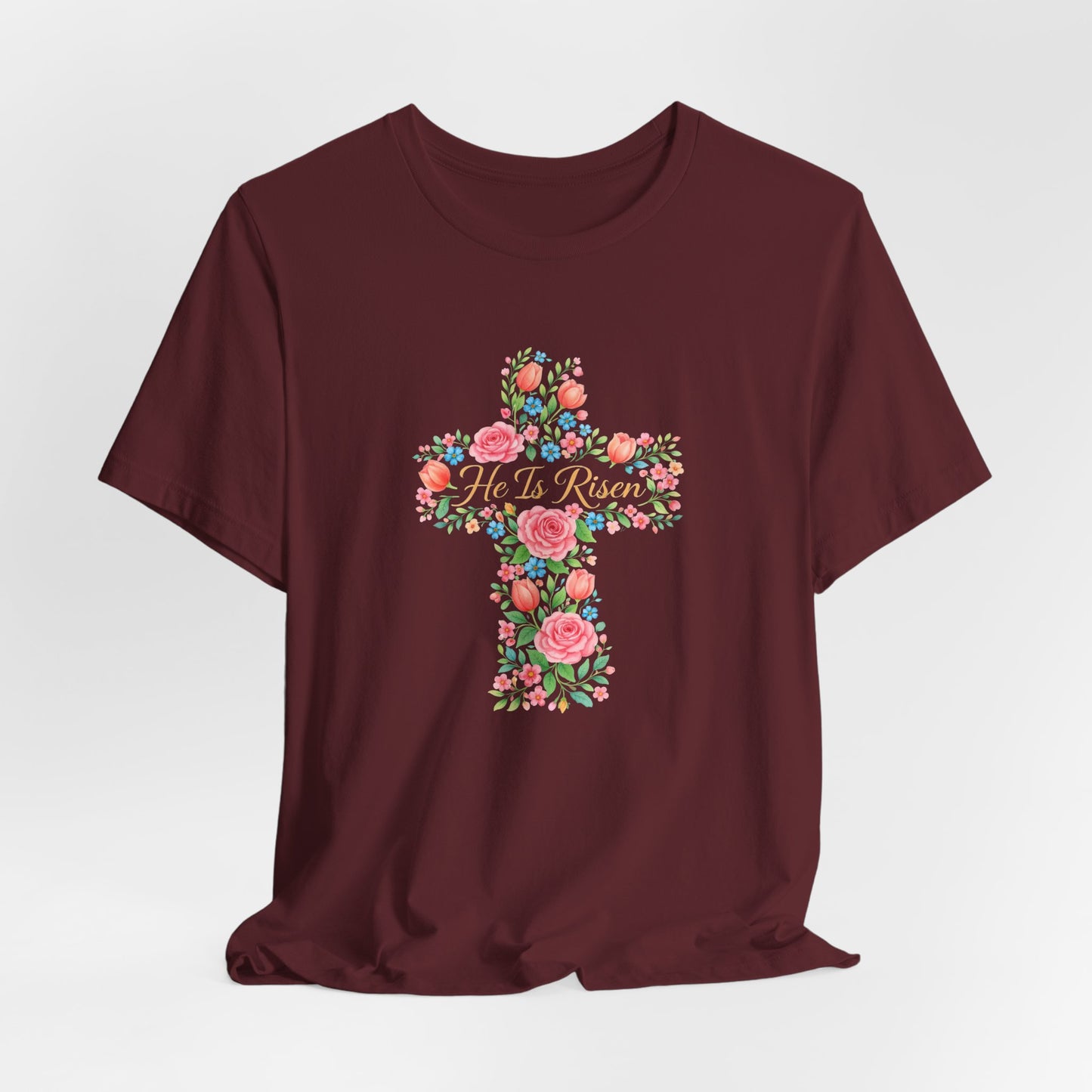 Floral Cross T-Shirt — Vintage Rose Faith Tee