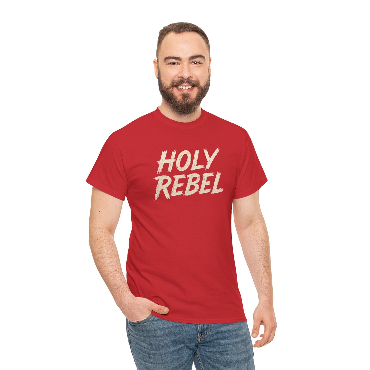 Holy Rebel Unisex Heavy Cotton Tee, Inspirational Christian T-Shirt, Unique Gift for Rebels, Faith-Based Apparel, Motivational Quote [...]