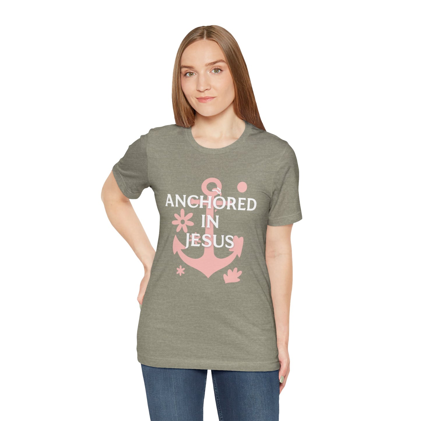 Anchored in Jesus Tee, Faith-Based Shirt, Inspirational Unisex T-Shirt, Christian Gift, Everyday Wear, Youth Group Attire
