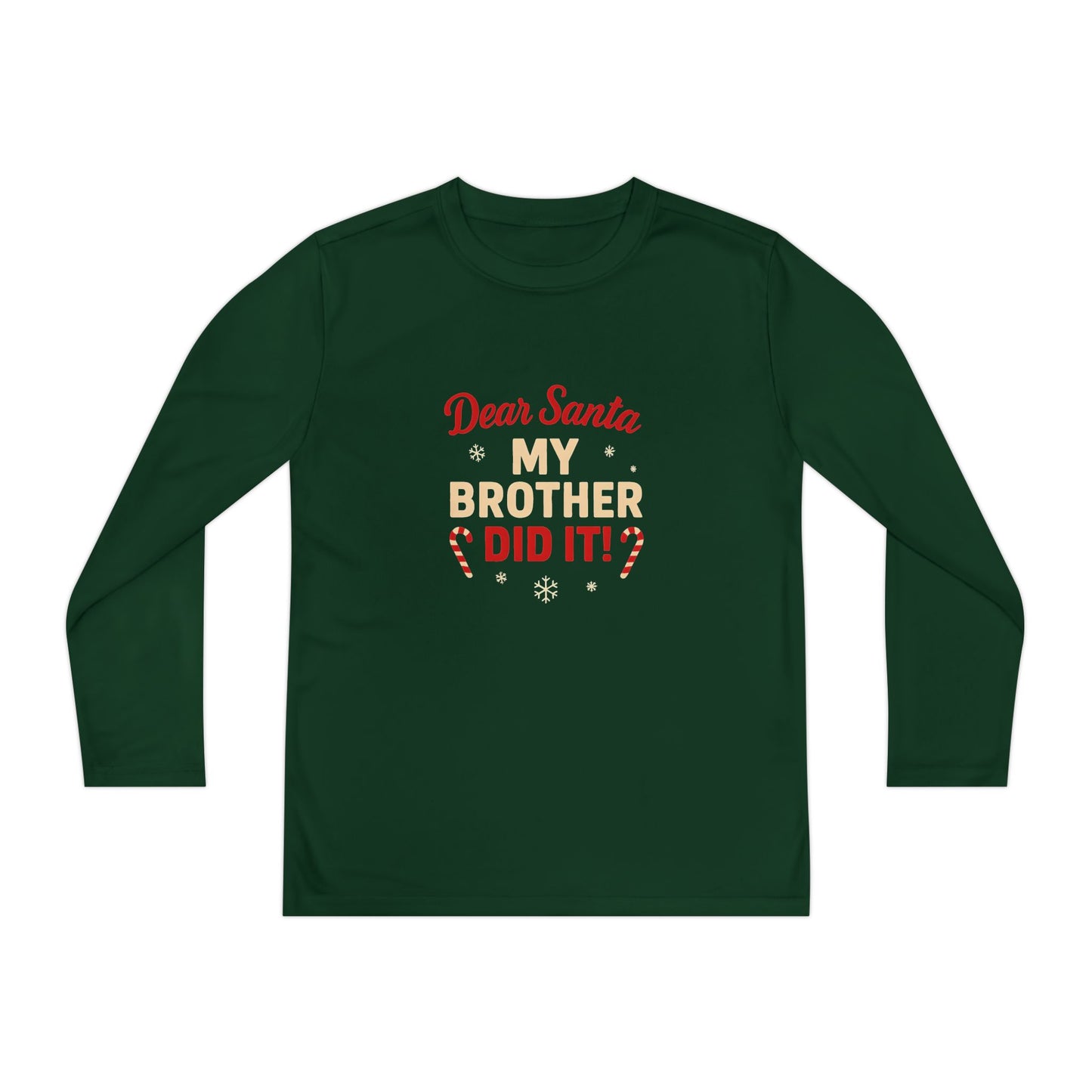 Dear Santa My Brother Did It Kids' Long Sleeve Christmas Tee