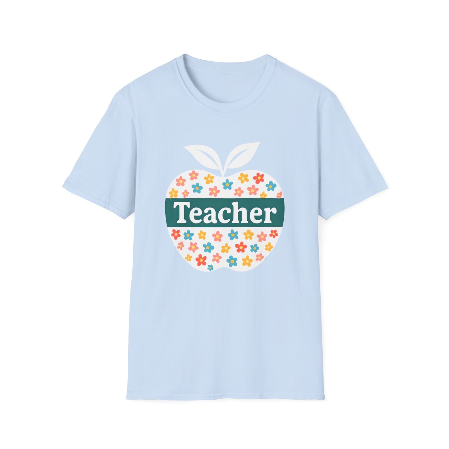 Teacher Appreciation Orange T-Shirt, Gift for Educators, School Spirit Wear, Teacher's Day, Floral Design, Unisex Softstyle Tee