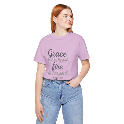 Grace in Her Heart Fire in Her Soul Tee | Inspirational Unisex Jersey Shirt for Women, Motivational Gift, Christian Apparel, [...]