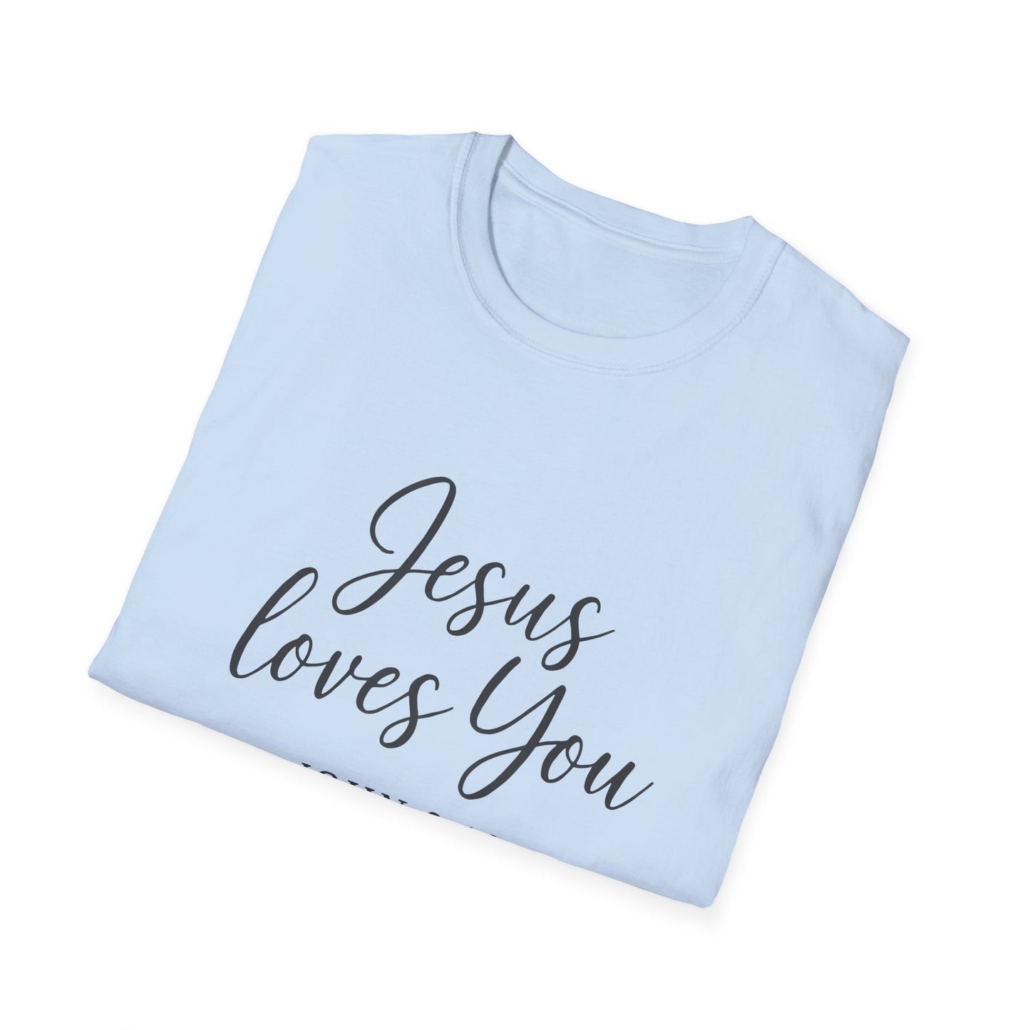 Faith-Inspired Unisex Softstyle T-Shirt | Jesus Loves You | Christian Apparel, Gift, Devotional Wear, Casual Tee