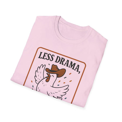 Less Drama, More Chickens Unisex T-Shirt – Fun Graphic Tee for Animal Lovers, Gift for Friends, Casual Wear, Farmhouse Style, Humorous Top