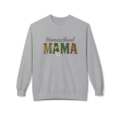 Homeschool Mama Crewneck Sweatshirt — Plaid Floral Mom Teacher Gift