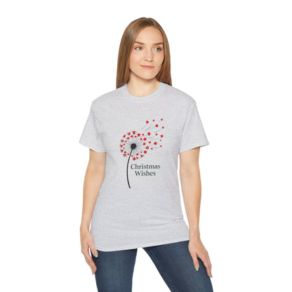 Christmas Wishes Tee — Dandelion & Red Star Holiday T-Shirt