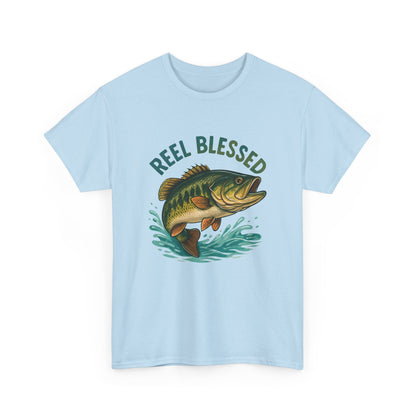 Reel Blessed Fishing Tee, Unisex Cotton Shirt, Perfect Gift for Anglers, Ideal for Fishing Trips, Casual Wear, Outdoor Adventures