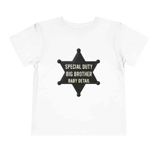 Big Brother Toddler Tee, Special Duty Sheriff Shirt, Kids Birthday Gift, Baby Announcement Outfit, Fun Family Tee