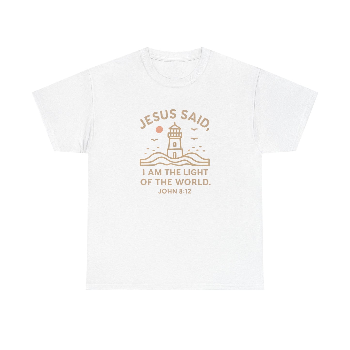 Unisex Cotton Tee with Inspirational Jesus Quote, Christian Faith T-Shirt, Light of the World Shirt for Believers, Spiritual Apparel, [...]