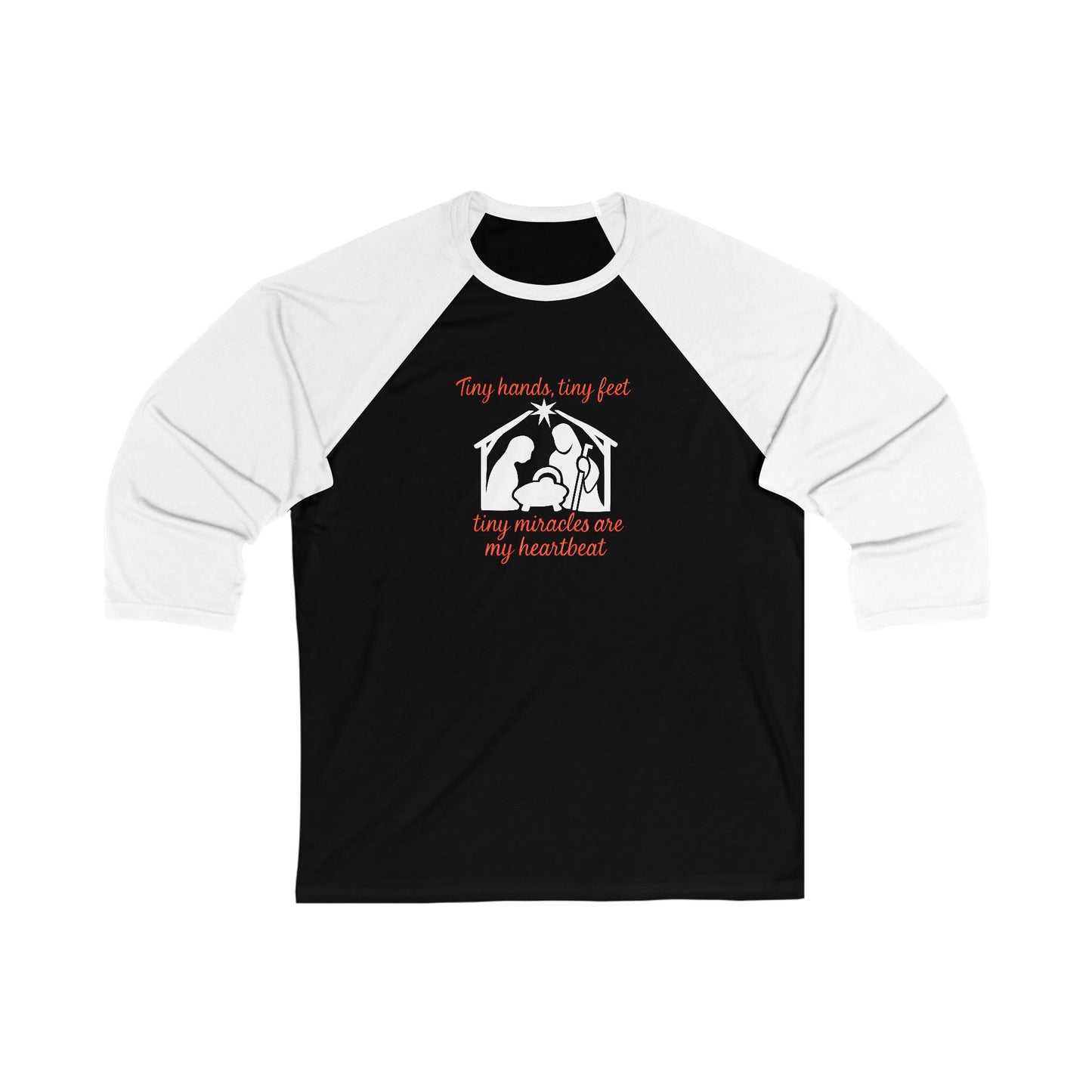 Baseball Tee — "Tiny Hands, Tiny Feet, Huge Heartbeat" Rescue Dog Mama Shirt