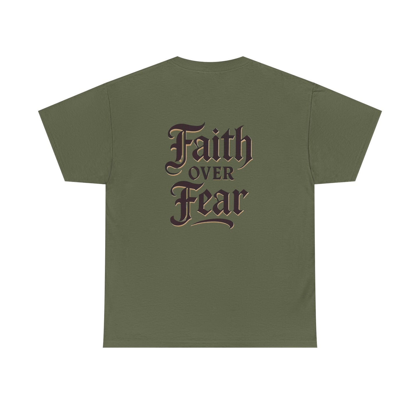 Faith Over Fear Unisex Heavy Cotton Tee | Inspirational Apparel, Motivational Shirt, Everyday Wear, Gift for Him/Her, Casual Tee