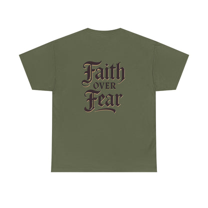 Faith Over Fear Unisex Heavy Cotton Tee | Inspirational Apparel, Motivational Shirt, Everyday Wear, Gift for Him/Her, Casual Tee