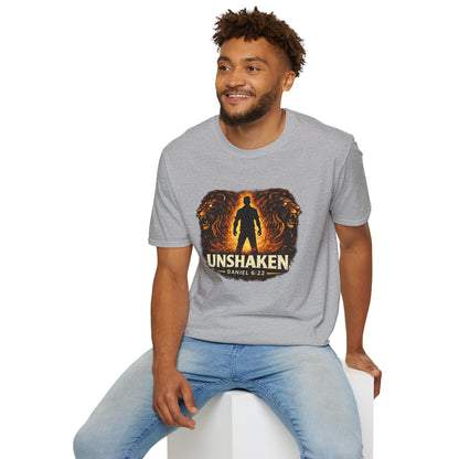 Unshaken T-Shirt – Christian Faith Lion Design (Daniel 6:22)