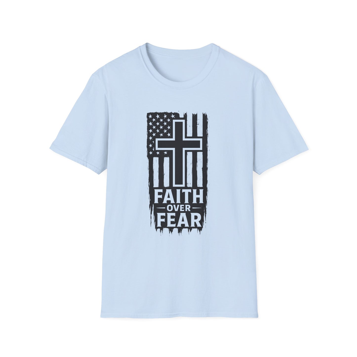 Faith Over Fear Unisex Softstyle T-Shirt - Inspirational Tee for Christians, Everyday Wear, Gifts for Him/Her, Faith-Based Apparel