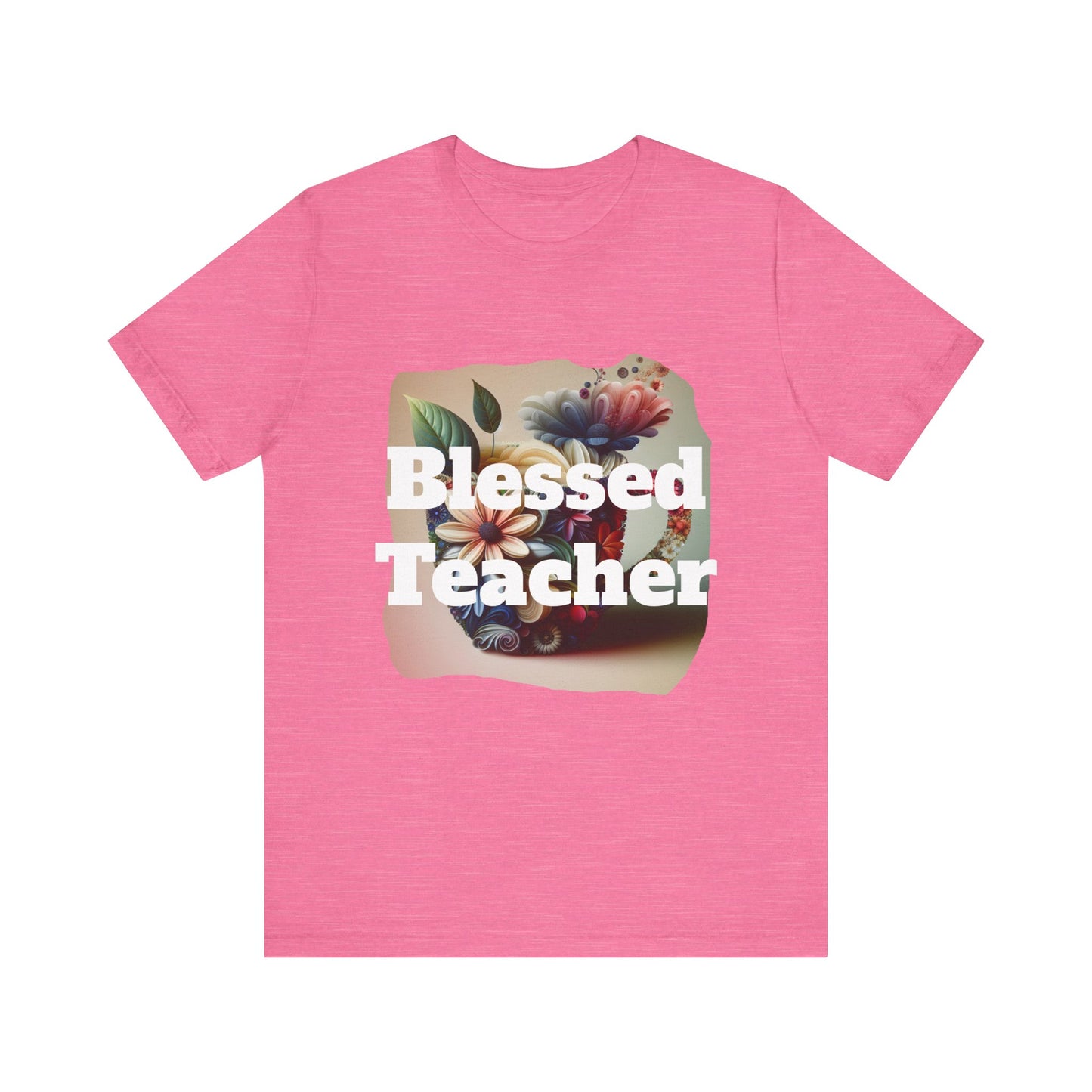 Blessed Teacher Tee - Unisex Jersey Short Sleeve T-Shirt, Gift for Educators, Teacher Appreciation, Floral Design, Everyday Wear