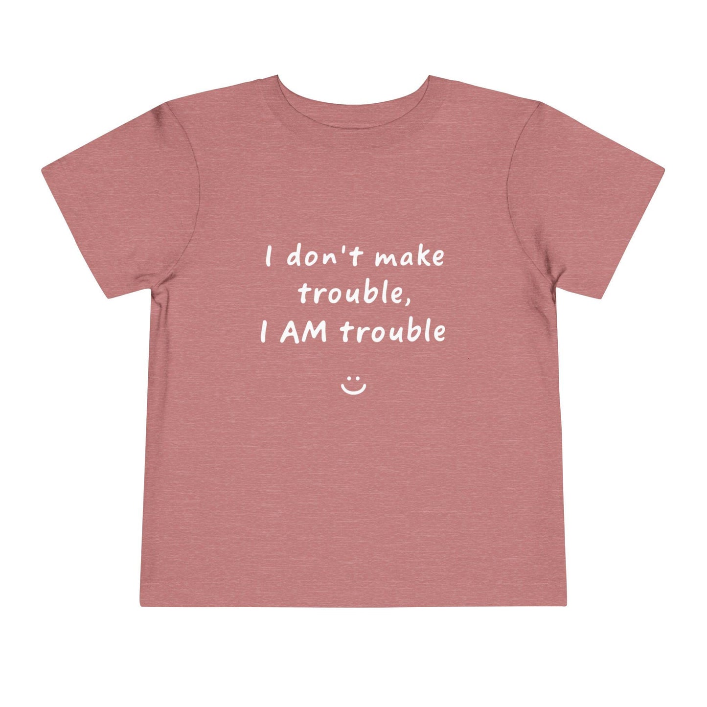 Toddler Trouble Tee - Fun Short Sleeve Shirt, Kids Casual Top, Birthday Gift, Playdate Apparel, Cute Slogan Tee