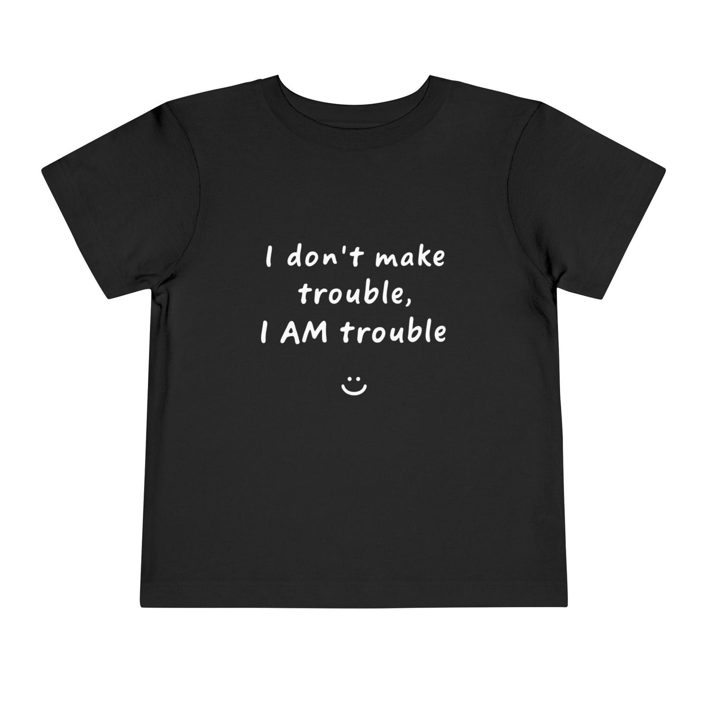 Toddler Trouble Tee - Fun Short Sleeve Shirt, Kids Casual Top, Birthday Gift, Playdate Apparel, Cute Slogan Tee