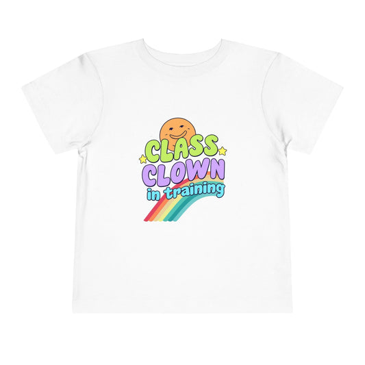 Class Clown Toddler Tee, Funny Kids Shirt, Playful Gift, Birthday Outfit, Rainbow Tee for Toddlers, Fun Summer Top