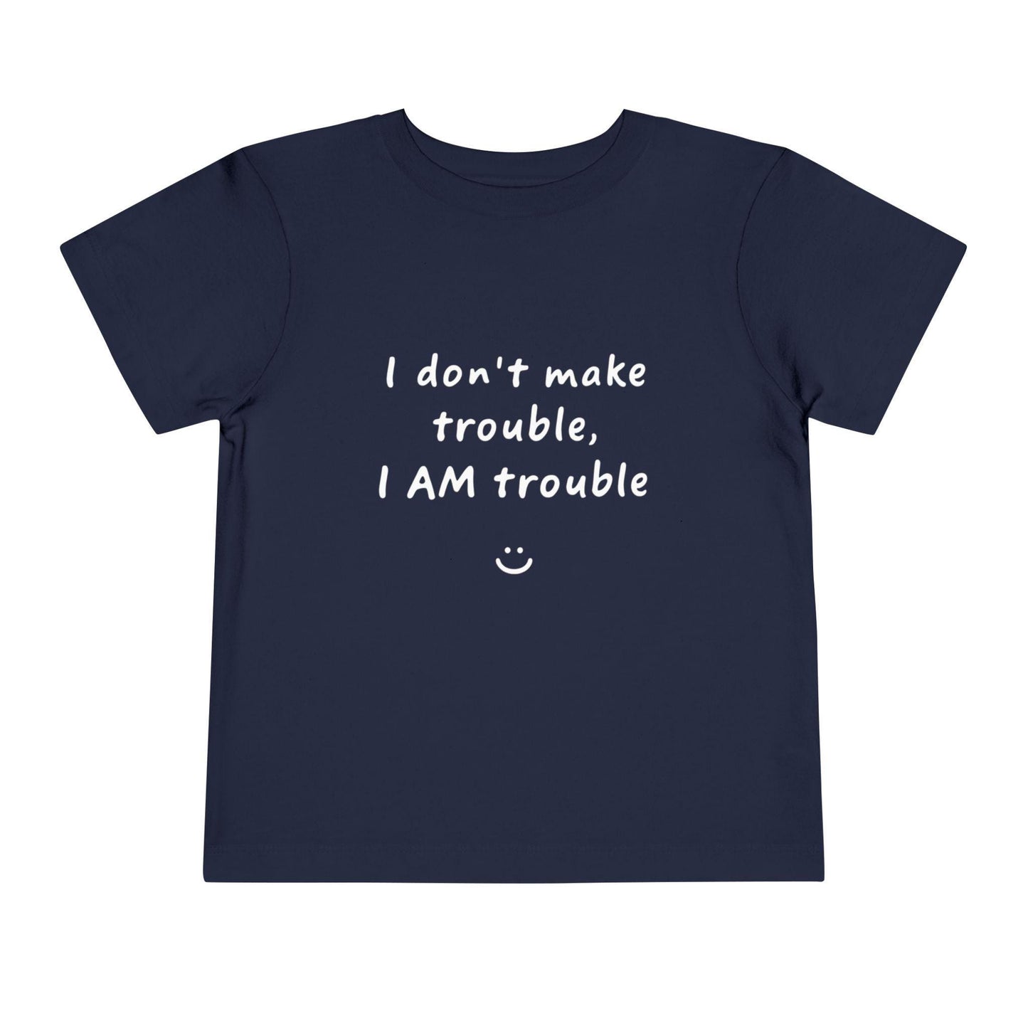 Toddler Trouble Tee - Fun Short Sleeve Shirt, Kids Casual Top, Birthday Gift, Playdate Apparel, Cute Slogan Tee