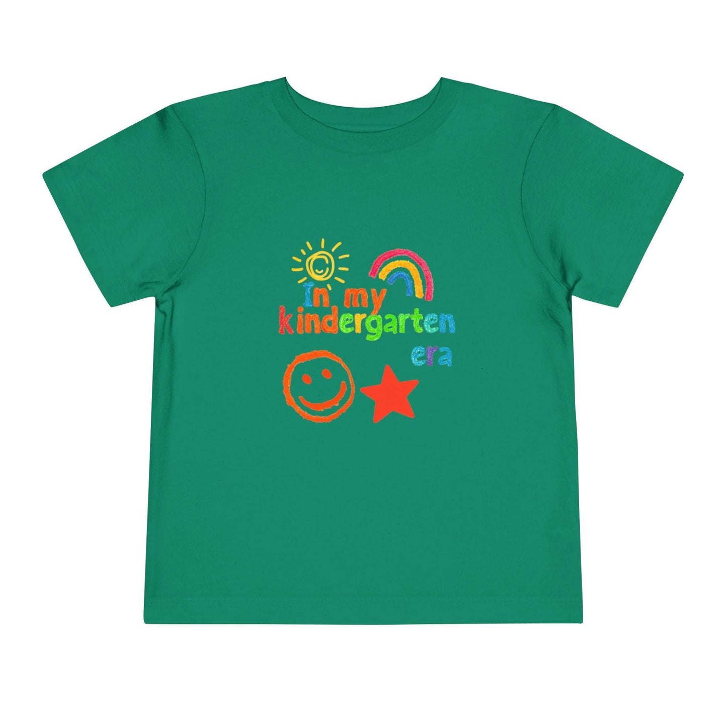 Kindergarten Era Toddler Tee, Cute Kids Shirt, Playful Short Sleeve Top, Fun Toddler Apparel, Ideal for Back to School